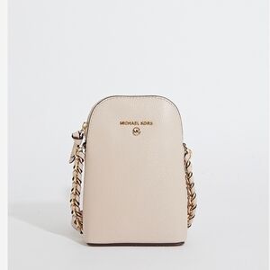 Michael Kors Beige Crossbody Bag with Gold Accents